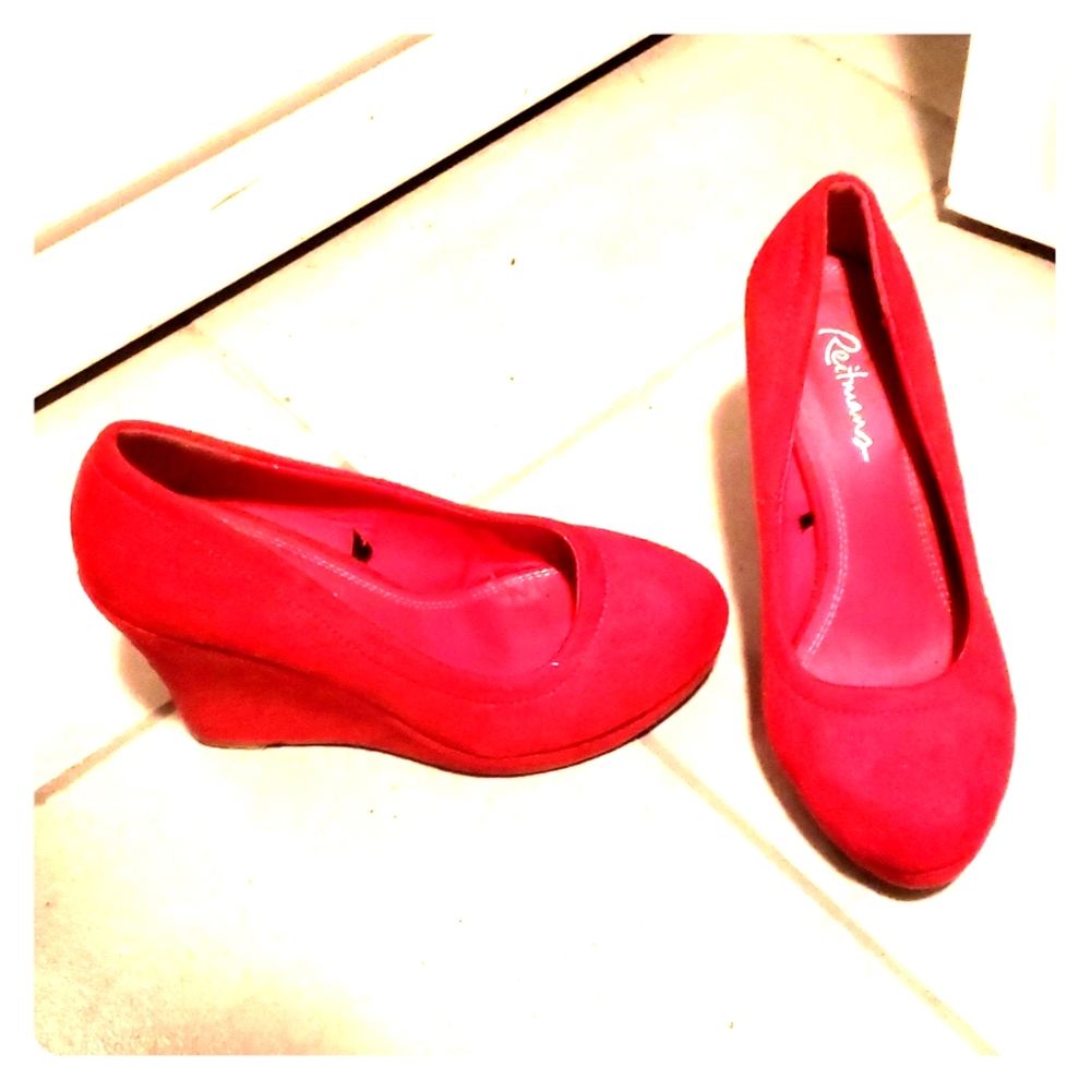 Red velvet shoes